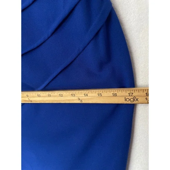 Calvin Klein Sheath Dress Women 2P Royal Blue Pleated Sleeveless Round Neck - Picture 8 of 11